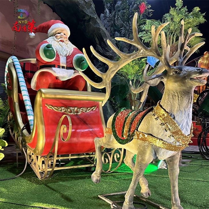 Santa And Reindeer Outdoor Decoration